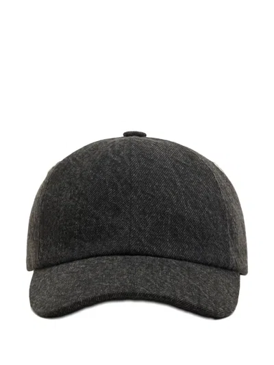 Ami Alexandre Mattiussi Denim Label Baseball Cap In Gray