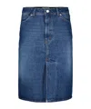 Ami Alexandre Mattiussi Ami Alexandre Matiussi Denim Midi Skirt In Seven In Blue