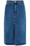 Ami Alexandre Mattiussi Ami Alexandre Matiussi Denim Midi Skirt In Seven In Blue
