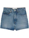 Ami Alexandre Mattiussi Denim Mini Shorts In Blue