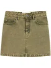 Ami Alexandre Mattiussi Green Cotton Mini Skirt Green In Green