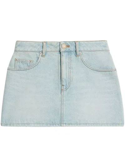 Ami Alexandre Mattiussi Denim Mini Skirt In Green