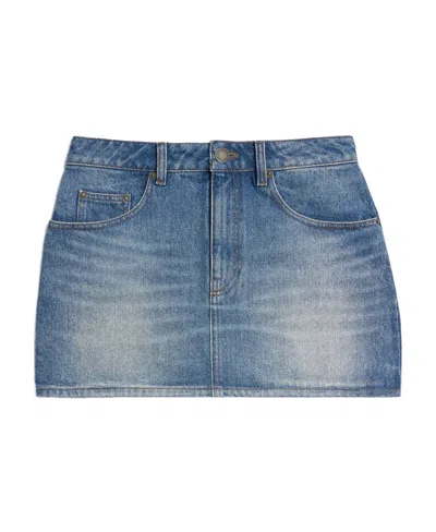 Ami Alexandre Mattiussi Denim Mini Skirt In Blue