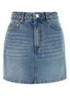 Ami Alexandre Mattiussi Ami Paris Denim Mini Skirt In Usedblue