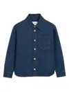 Ami Alexandre Mattiussi Chest-pocket Denim Shirt In Blue
