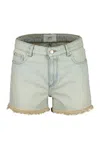 Ami Alexandre Mattiussi Raw-cut Mini Shorts In Denim