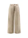 Ami Alexandre Mattiussi Wide-leg Denim Trousers With Patch Pockets In Brown