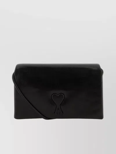Ami Alexandre Mattiussi Desire Rectangular Fold-over Top Wallet In Black