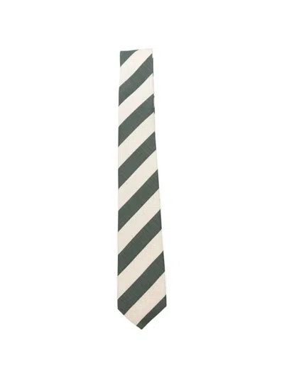 Ami Alexandre Mattiussi Diagonal-stripe Tie In Green