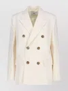 Ami Alexandre Mattiussi Double-breasted Wool Blazer With Peak Lapels And Flap Pockets In White