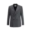 Ami Alexandre Mattiussi Double-breasted Blazer In Virgin Wool In Gray