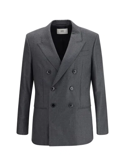 AMI ALEXANDRE MATTIUSSI DOUBLE-BREASTED BLAZER IN VIRGIN WOOL
