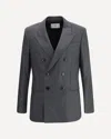 Ami Alexandre Mattiussi Double-breasted Blazer In Virgin Wool In Gray