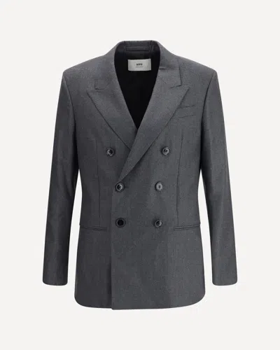 AMI ALEXANDRE MATTIUSSI DOUBLE-BREASTED BLAZER IN VIRGIN WOOL