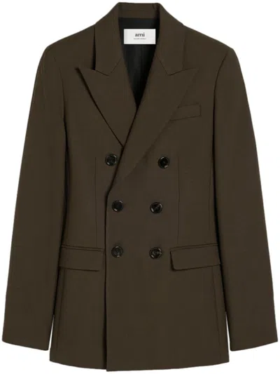 Ami Alexandre Mattiussi Double-breasted Blazer In Brown