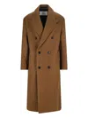 Ami Alexandre Mattiussi Double-breasted Coat Featuring Back Vent And Notched Lapels In Brown