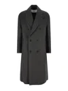 Ami Alexandre Mattiussi Ami Paris Anthracite Grey Double-breasted Wool Coat Men In Black