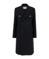 Ami Alexandre Mattiussi Ami Paris Black Double-breasted Coat With Peak Revers In Wool Woman In Black