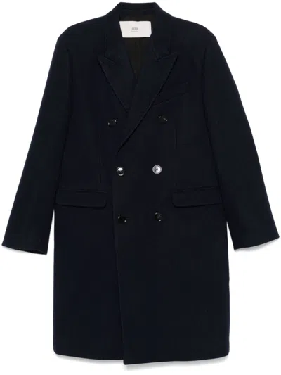 Ami Alexandre Mattiussi Double-breasted Coat In Blue