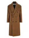 Ami Alexandre Mattiussi Double-breasted Coat Featuring Back Vent And Notched Lapels In Brown