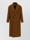 Ami Alexandre Mattiussi Double-breasted Coat Featuring Back Vent And Notched Lapels In Brown