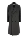 Ami Alexandre Mattiussi Double-breasted Virgin Wool Coat With Peak Lapels And Tailored Finish In Gray