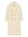 Ami Alexandre Mattiussi White Wool Double Breasted Long Coat White In Neutral