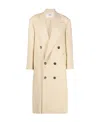 Ami Alexandre Mattiussi White Wool Double Breasted Long Coat White In Nude