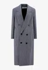 Ami Alexandre Mattiussi Ami Virgin Wool Coat With Herringbone Motif In Blue