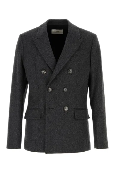 AMI ALEXANDRE MATTIUSSI AMI DARK GREY WOOL BLAZER