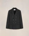 Ami Alexandre Mattiussi Double Breasted Jacket Grey In Dark Grey