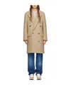 Ami Alexandre Mattiussi Beige Double-breasted Coat In Nude