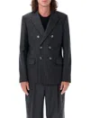 Ami Alexandre Mattiussi Grey Double-breasted Jacket With Peak Revers In Wool Man In Gray