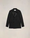 Ami Alexandre Mattiussi Double Breasted Smoking Jacket Black For Women