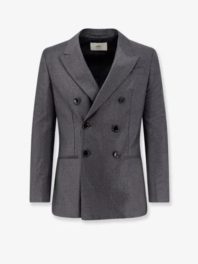 Ami Alexandre Mattiussi Double-breasted Virgin Wool Blazer In Blue