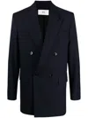 Ami Alexandre Mattiussi Double-breasted Virgin-wool Blazer In Blue