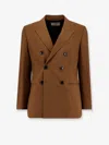 Ami Alexandre Mattiussi Ami Double-breasted Light Wool Twill Blazer In Brown
