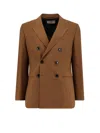 Ami Alexandre Mattiussi Ami Paris Men Double-breasted Blazer In Brown