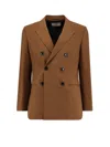 Ami Alexandre Mattiussi Ami Paris Men Double-breasted Blazer In Brown