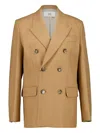 Ami Alexandre Mattiussi Double-breasted Wool Blazer In Brown