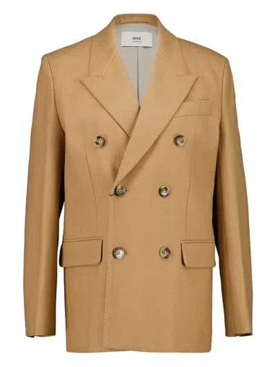 AMI ALEXANDRE MATTIUSSI DOUBLE-BREASTED WOOL BLAZER