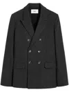 Ami Alexandre Mattiussi Double Breasted Wool Blazer In Grey