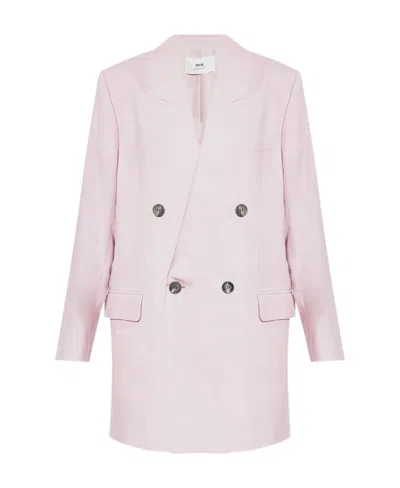 Ami Alexandre Mattiussi Double-breasted Wool Blazer In Purple
