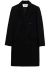 Ami Alexandre Mattiussi Double Breasted Wool Coat In Black