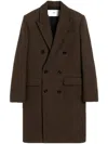 Ami Alexandre Mattiussi Single Breasted Wool Coat In Braun