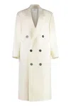 Ami Alexandre Mattiussi Double-breasted Wool Coat In Panna