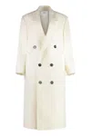 Ami Alexandre Mattiussi Double-breasted Wool Coat In Panna