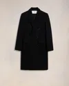 Ami Alexandre Mattiussi Double Breasted Wool Coat In Black