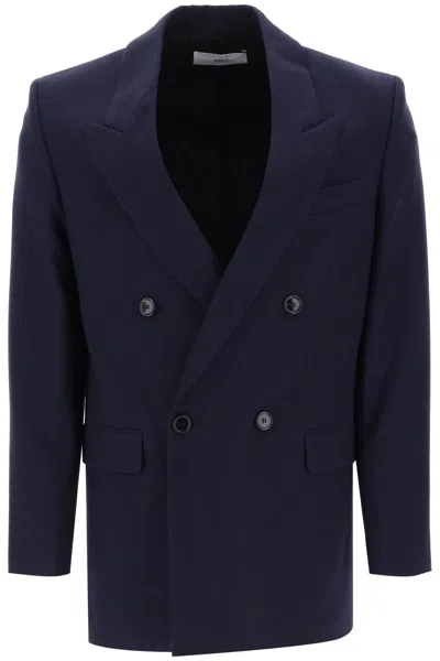 Ami Alexandre Mattiussi Double-breasted Wool Serge Blazer For Men In Blue