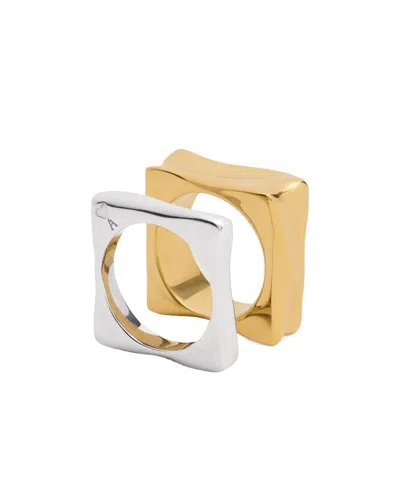 Ami Alexandre Mattiussi Double Ring In Gold/silver